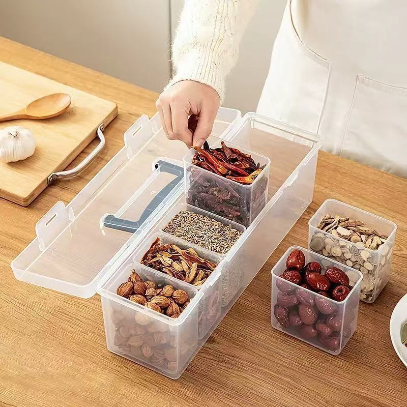 Juego de Cajas para Condimentos de Cocina de Plástico Octogonal para Especias
