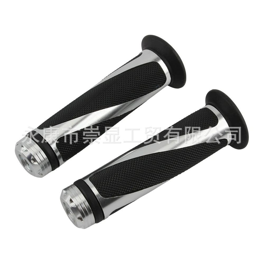 Off-Road Motorcycle Handlebars Compatible with Kawasaki, Honda, Yamaha, Suzuki 7/8 Inch 22mm Diagonal Pattern Handlebar Grips