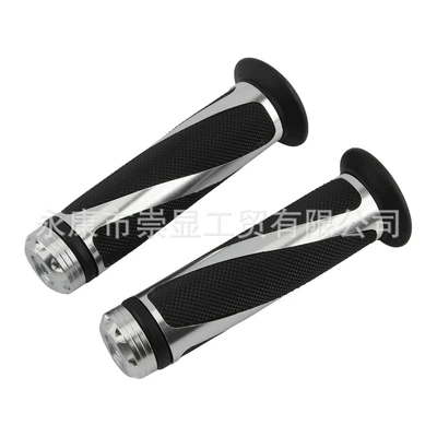 Suzuki 7/8 Inch 22mm — Motorcycle Handle Cover - twill-handle-glue-silver