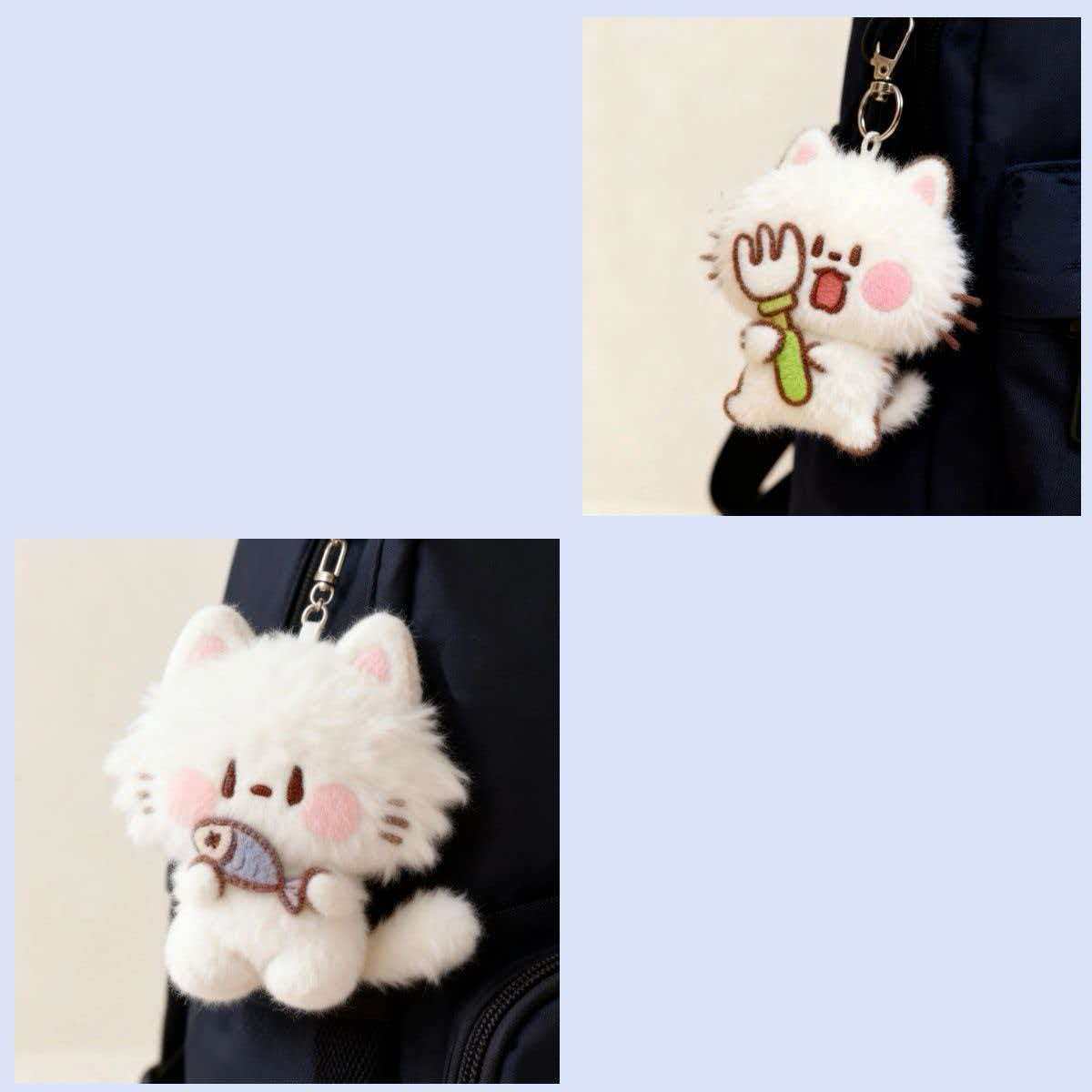 Soft and cute plush pendant, adorable cartoon keychain, school accessory, doll toy, backpack decoration, hanging ornament