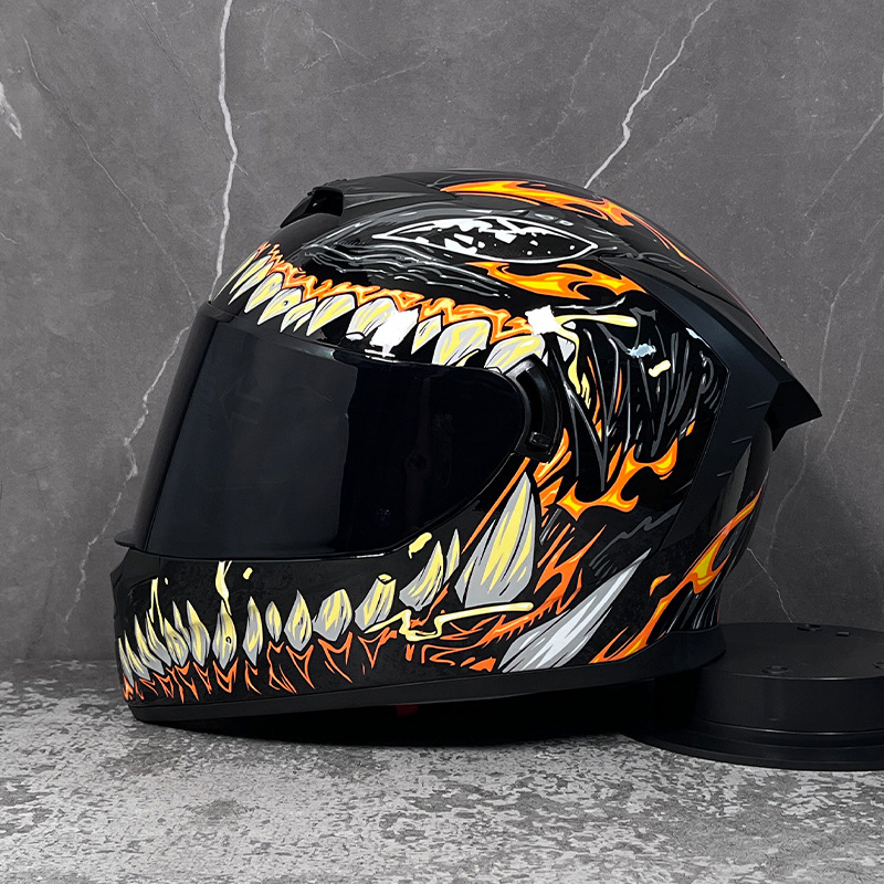 LVS casco de la motocicleta estándar nacional de los hombres y las mujeres del casco completo de doble lente de invierno motocicleta eléctrica Bluetooth cabeza Gris Cuatro Estaciones