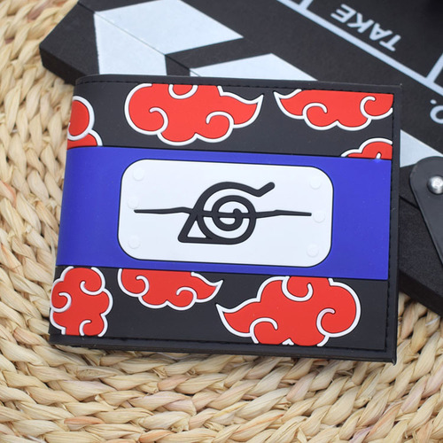 23 2D wallets Animation peripheral Naruto silicone men's wallet Konoha Red Cloud student wallet
