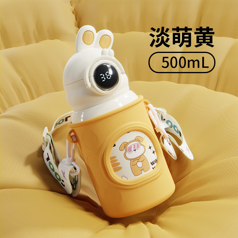 New high-looking 316 food grade children's thermos cup cute smart cartoon student water cup with temperature display