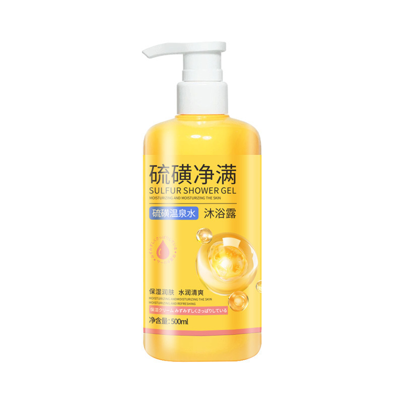 Baojiquan azufre líquido jabón líquido para eliminar ácaros agua de primavera termal azufre limpia profunda hidratación hidratante rejuvenecimiento de la piel