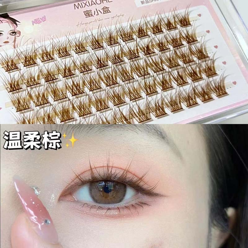 Dopamina Color Pestañas postizas Caja de miel Pestañas perezosas segmentadas Trilogía Fox Pestañas postizas Natural