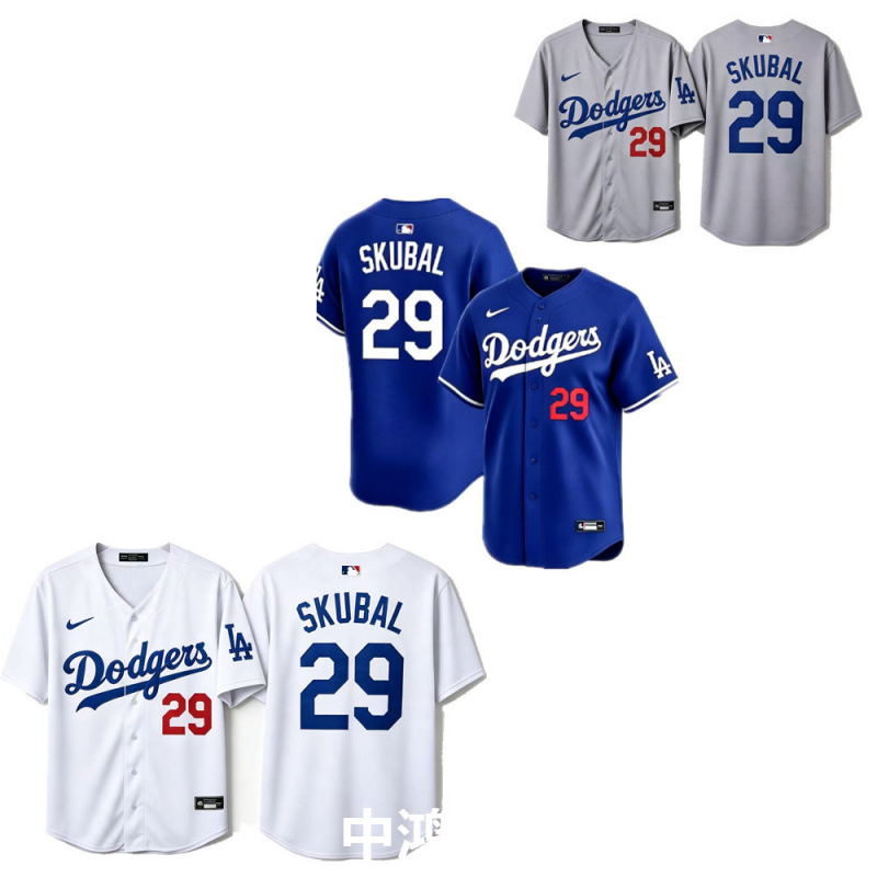 In stock 2026 new model MLB embroidered football jersey Los Angeles Dodgers # 29SKUBAL European and American cross-border