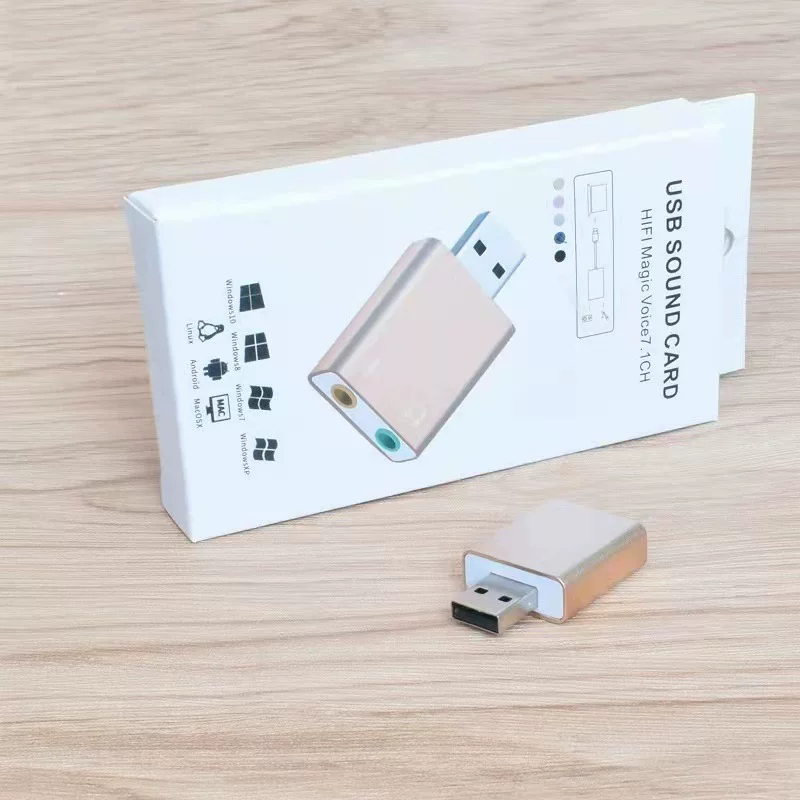 Прямое подключение и запись беспроводной USB7.1 звуковая карта компьютер USB привод-без-разъема plug-and-play K-песня внешнее прямое вещание
