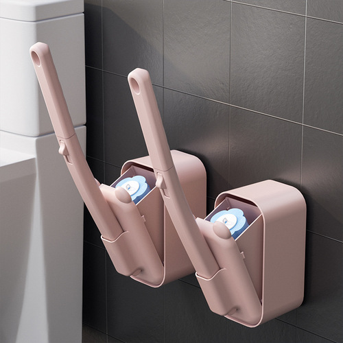 Wall-mounted disposable toilet brush household no-blind-spot toilet brush bathroom cat-ear toilet brush toilet magic tool