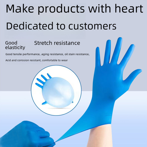Disposable nitrile gloves food grade PVC transparent durable latex rubber nitrile gloves for household factory wholesale