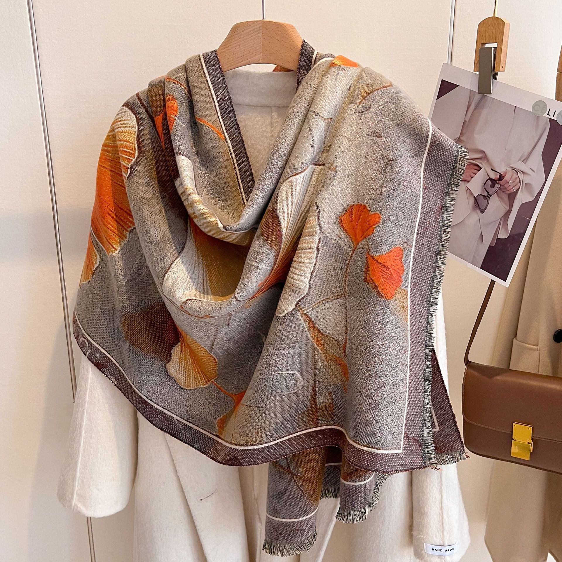 2024 invierno nuevo loto modesto bufandas de cachemira para mujeres doble cara gruesa calentamiento collar y chal