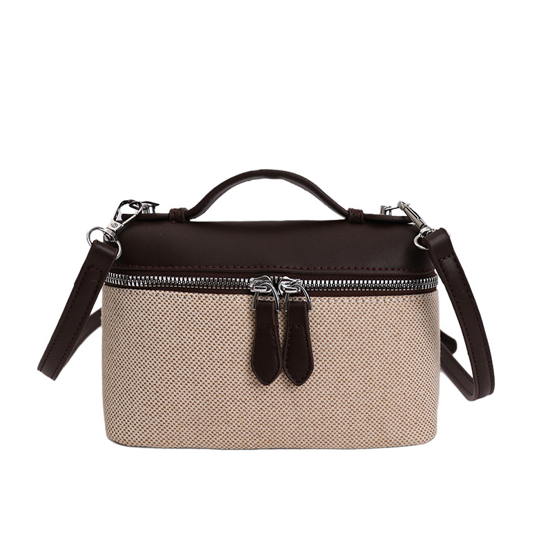 2026 cross-border nuevo retro bolso de mano casual alta textura de color contrastante empalme de moda versátil bolso de mochila