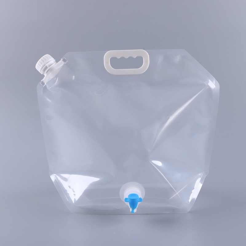 Bolsas de cerveza plegables prefabricadas, bolsas transparentes con boquilla para envasado de cerveza, bolsas de cerveza para llevar, bolsas portátiles con válvula para almacenamiento de agua