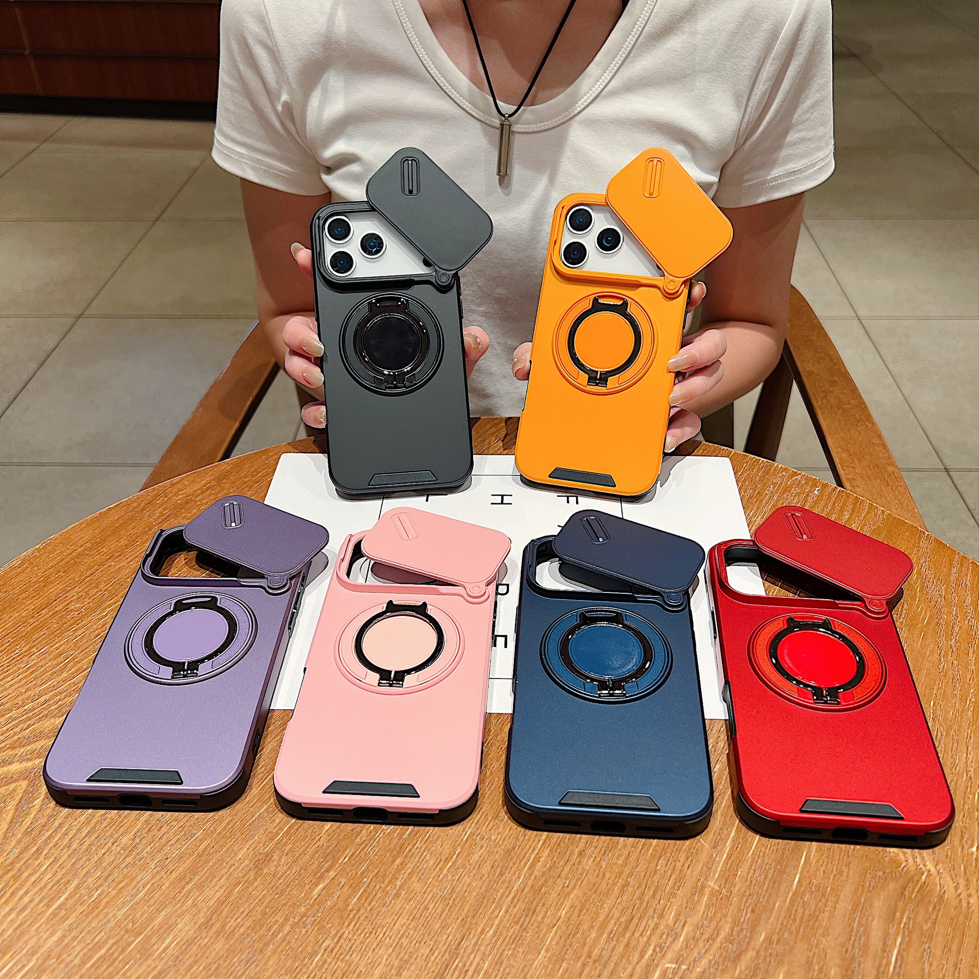 Compatible With IPhone 17 Max Lingke Phone Case 16 Pro Push Window Stand 15 Shockproof 14 Protective Cover_voghion.com