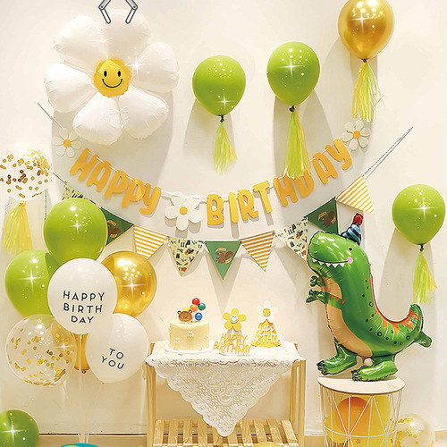 Children's birthday balloon set party scene decoration supplies boys and girls birthday cartoon aluminum film background wall decoration