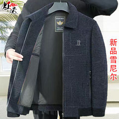 新商品のシェニールコート秋冬モデルの中高年者のゆったりとした綿の服の薄いタイプのファッションのリュックサキの上着の男性