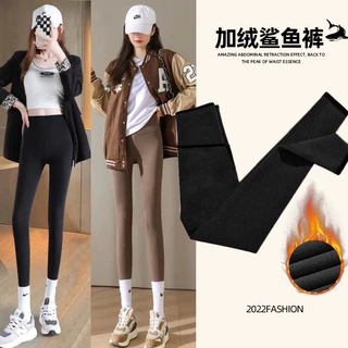 加绒打底裤女外穿收腹提臀加厚保暖瑜伽秋冬季羊羔绒鲨鱼裤打底裤