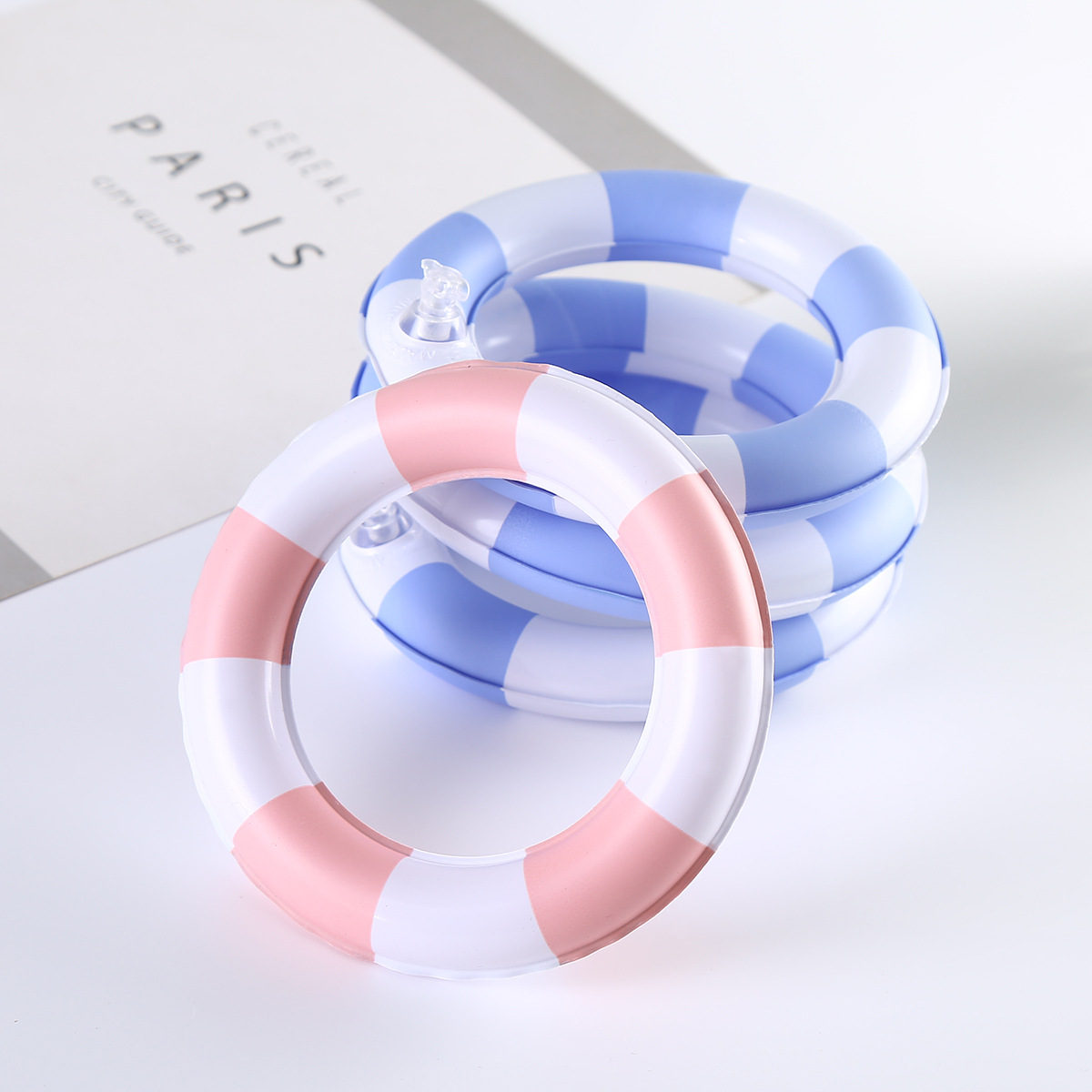 浮き輪果物ネット赤ミニ浮き輪ミルクティー店アイスクリームカップセット子供水遊びペット亀浮き輪