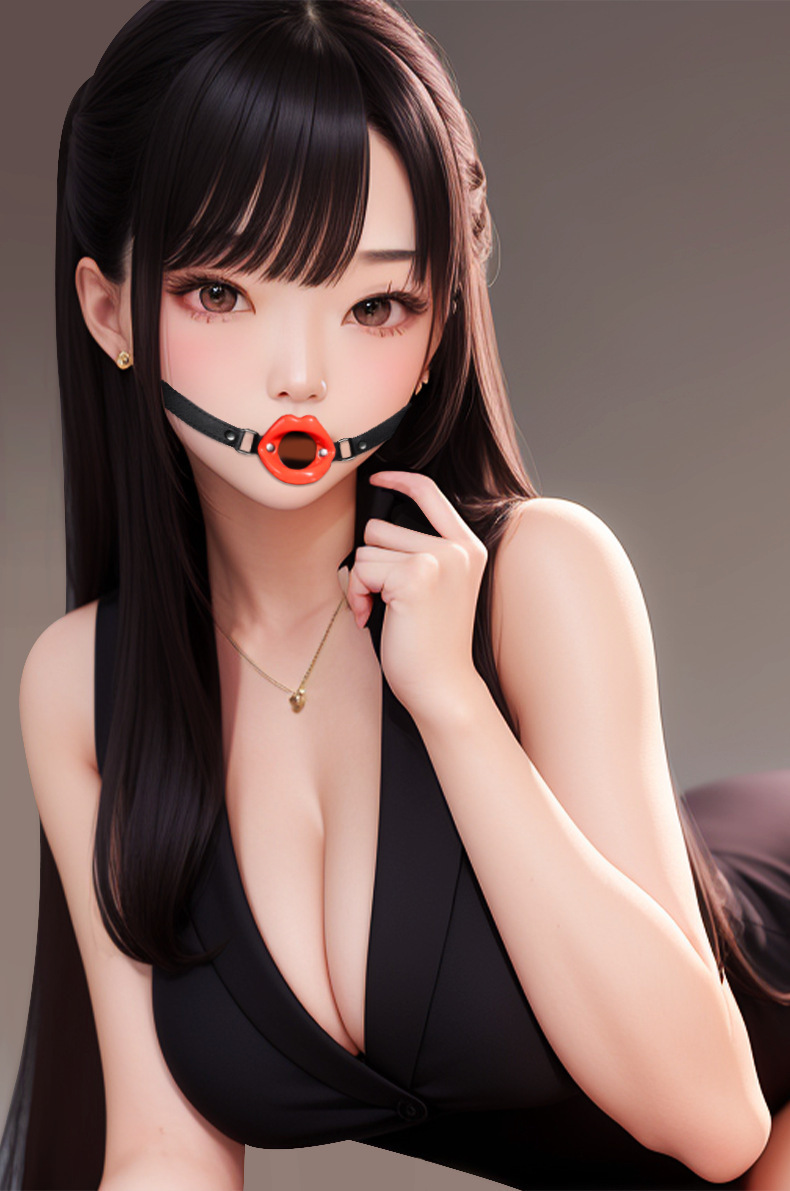 SM Mouth Ball Gag with Leather Strap and Silicone Ball for Adult Couples — detail image 1