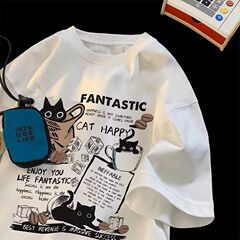 アメリカのレトロな半袖tシャツ男性の夏の新型のファッションブランドの高い街の服のゆったりした大きいサイズの青少年の半袖