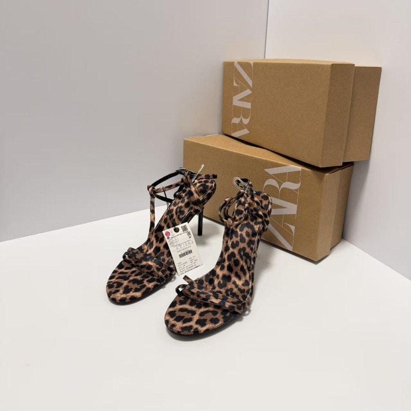 Za2025 New Gold High Heels with Elegant Stiletto Open-Toe Women's Shoes Leopard Print High Heels Fashion Women Za2025 New Gold High Heels with Elegant Stiletto Open-Toe Women's Shoes Leopard Print High Heels Fashion Women