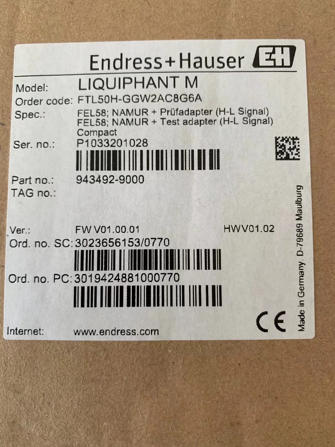 瑞士E+H流量计53H08-KA0B1AC1AAHAJ，优势供应，