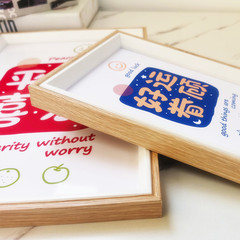 廠家直供diy情侶手印相框家庭創作滿月寶寶手印擺台展示木質相框