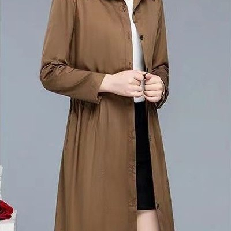 妈妈装风衣女中长款2025春装新款韩版修身中年女时尚薄款春秋外套|undefined