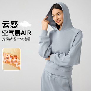Autumn and Winter Kangaroo Pocket Casual Simple Fashion All-match Loose Hooded Yoga Outdoor Sports Women's Sweatshirt DAW165