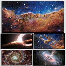 黑洞星云海报批发装饰油画一件代发跨境Temu亚马逊速卖通帆布画芯