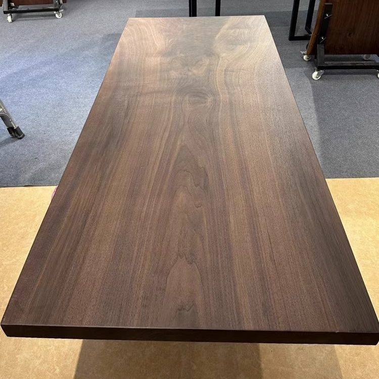 Black Walnut Solid Wood Desktop North and South America High-End Dining Table Computer Table Tea Table Large Board Desk Office Desk