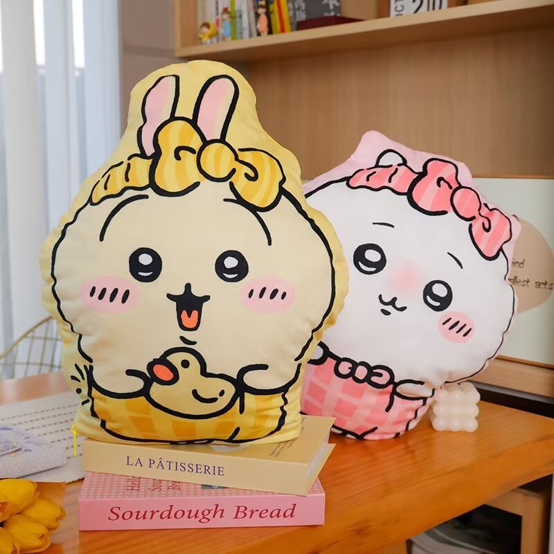 기카 와우 치카와 셀프 조롱 베어 홈 카 베개 쿠션 에어컨 담요 2-in -1 우사키