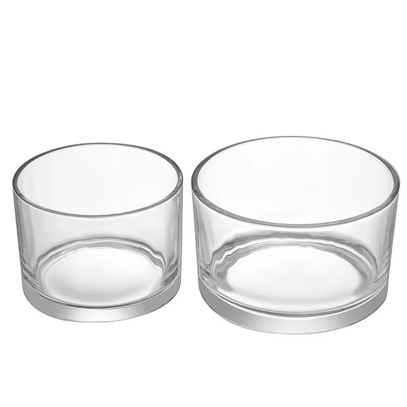 Inventario 7550 taza de vela de vidrio candelabro taza de incienso taza de perfume recipiente de cera transparente taza vacía