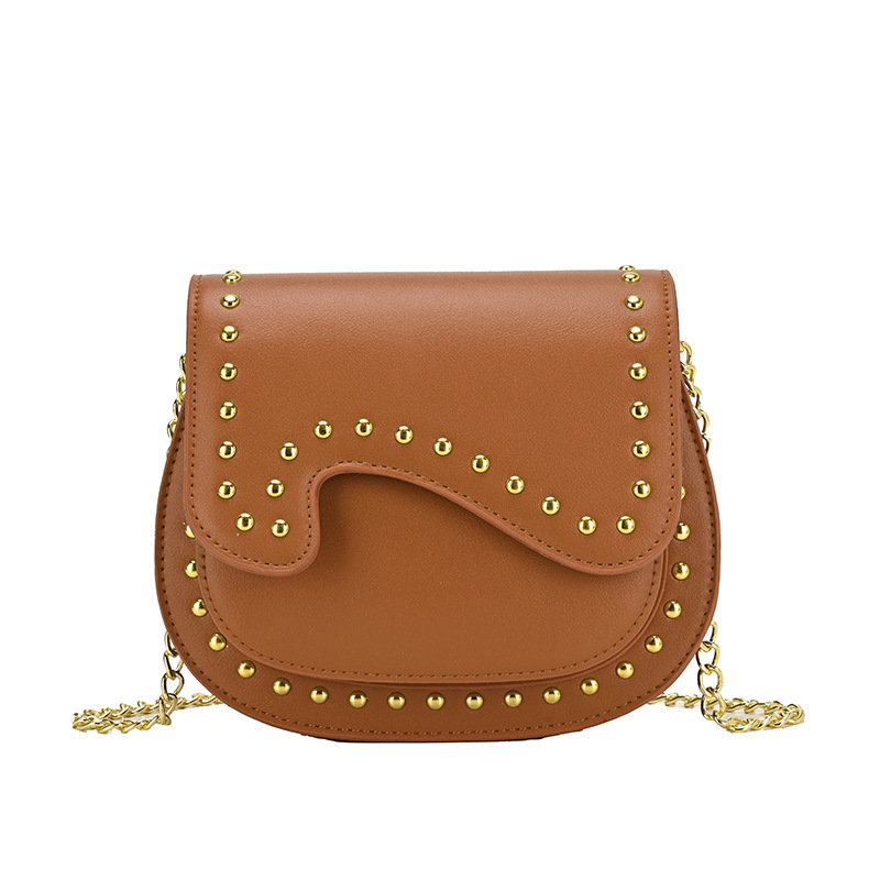 Bolso de diseño de nicho para mujeres 2026 comercio exterior nuevo bolso de cadena multicapa, tela de alta calidad, silla de remaches