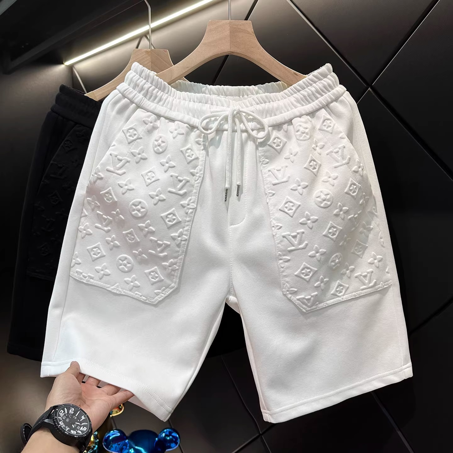 Louis Vuitton Sweat Shorts Monogram Jacquard White