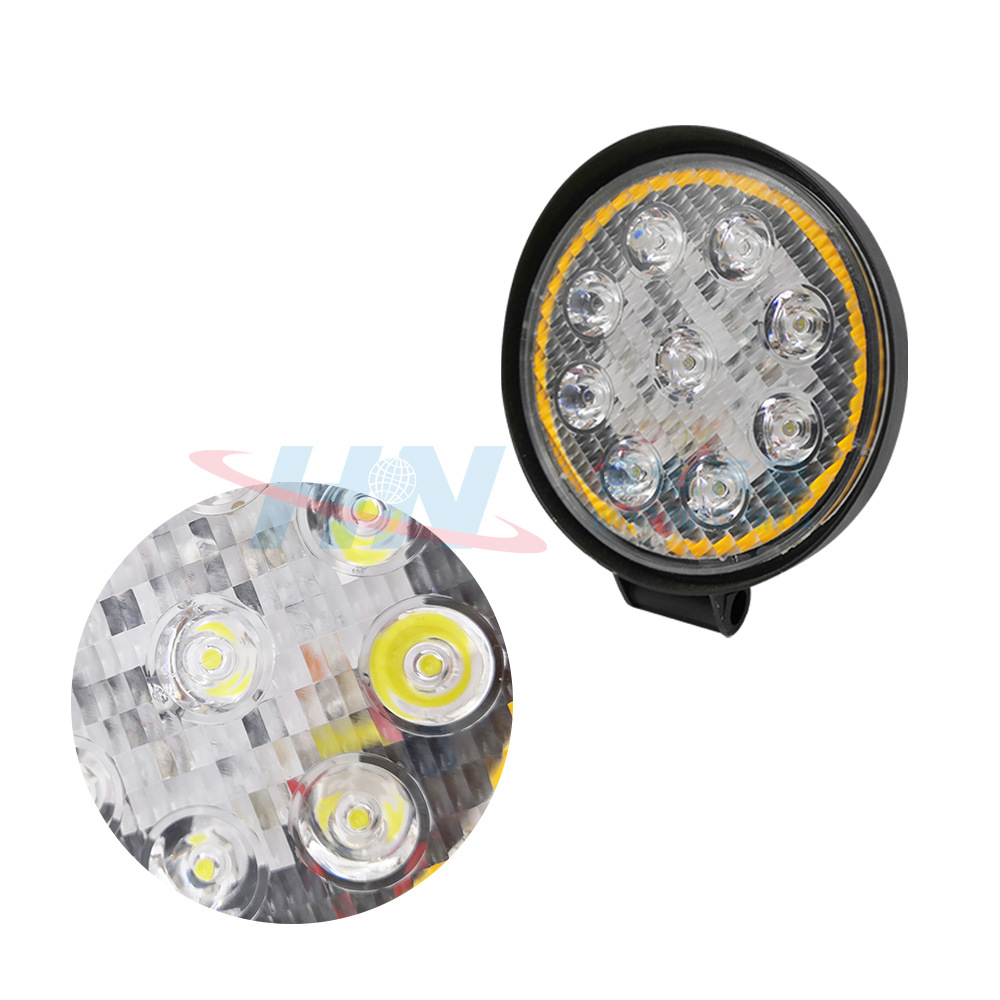 Luz DE TRABAJO redonda 9LED luz de trabajo camión coche luz de trabajo intermitente amarilla