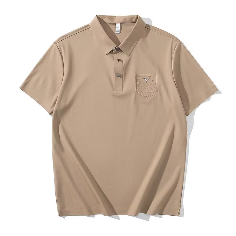 2023 Trendy Summer Polo Shirt Short-sleeved Trendy ins All-match Standard Harajuku Youth Popular Printed Solid Color Men