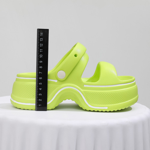 2024 thick-soled platform high-heeled clogs EVA women's summer outer wear increased casual two-strap sandals wholesale