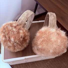 2025新款小鹿纹毛绒耳罩冬季防风保暖耳捂子防冻耳罩保暖耳包批发