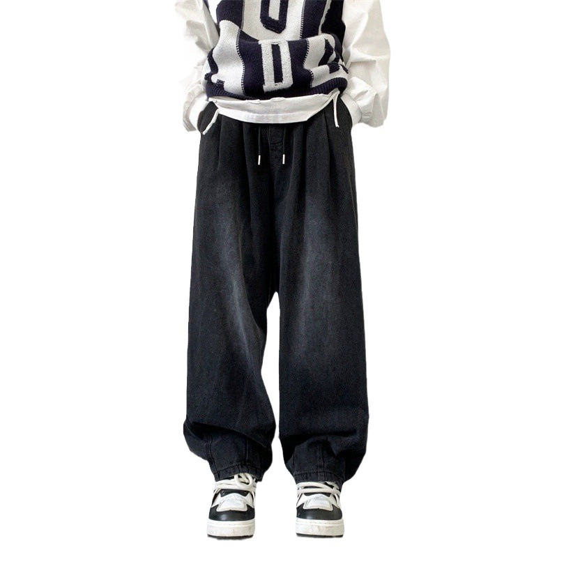 Широкие джинсы для мужчин и женщин, весенне-осенние универсальные повседневные длинные брюки в корейском стиле, зимние американские свободные модные брюки большого размера