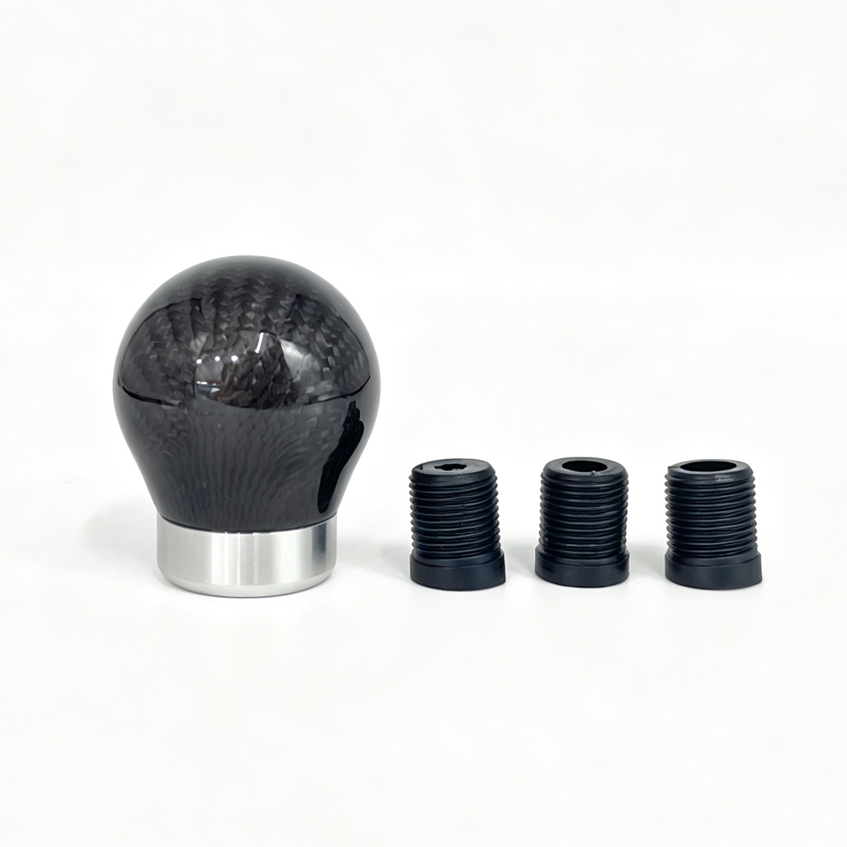 Cross-Border Car Modification Parts Carbon Pattern Gear Shift Knob Round Real Carbon Fiber Shift Lever Head
