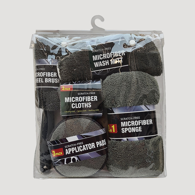 Car wash cleaning gift 9 pieces set car wash supplies tools car wash towel sponge waxing cake wheel brush wholesale