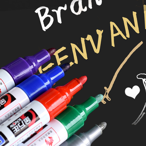 [12 colors] Color paint pen oil-based pen construction site large graffiti pen tracing monument paint touch-up paint round-head metal pen