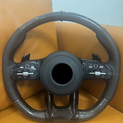 Suitable for Mercedes-Benz Steering Wheels of A-Class, C-Class, E-Class, S-Class, Ml, Old Models, Upgraded and Modified to New Amg Carbon Fiber Steering Wheels (Steering wheel) - all-black