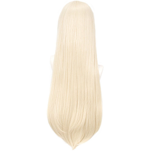 Crazy Gambling Abyss yellow wig, Huang Quanzuki Runa Luna cos anime wig, milky blonde face-shaping wig with bangs