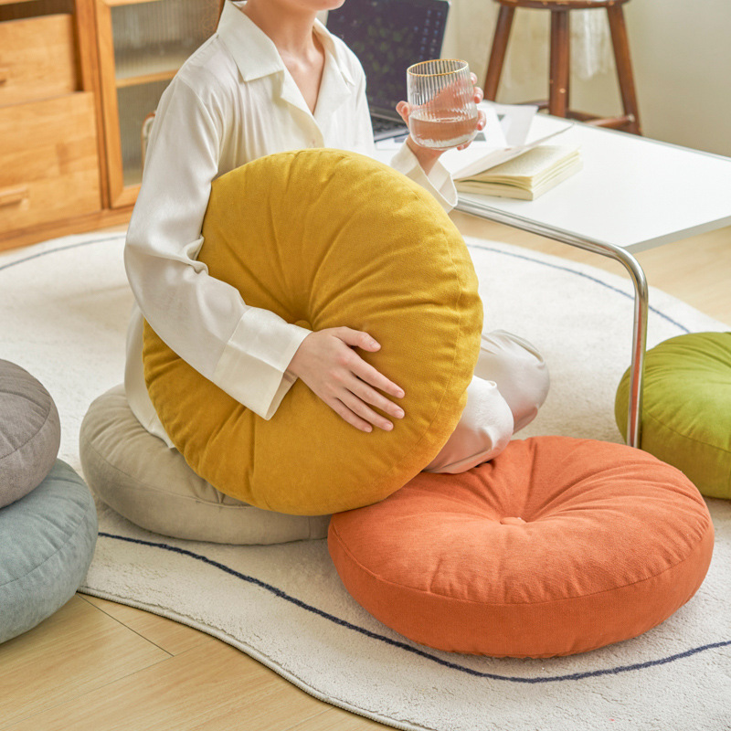 Chenille Futon Cushion Thickened Fabric Round Japanese Style Balcony Bay Window Tatami Window Sill Floor Machine Washable