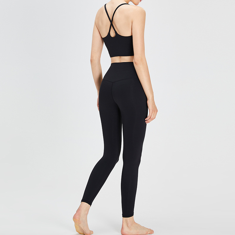 Transfronterizo apretado ropa de yoga traje desnudo fitness chaleco deportes al aire libre cintura alta cadera levantamiento correr yoga Pantalones