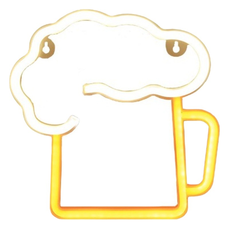 Lámpara de modelado de la taza de cerveza nueva exótica cerveza apariencia neón luz bar fiesta familia Diseño Lámpara decorativa