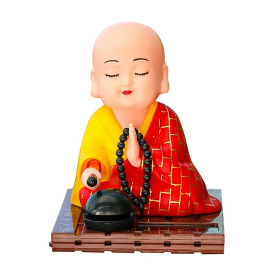 Solar Little Monk Car Shaking — Car ornaments