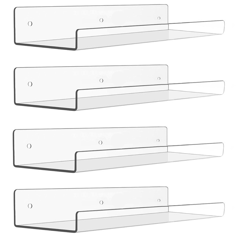 Ready-Made Cross-Border Wall-Mounted Acrylic Storage Bracket U-Shaped Acrylic Shelf for Figurines Wall Bookshelf