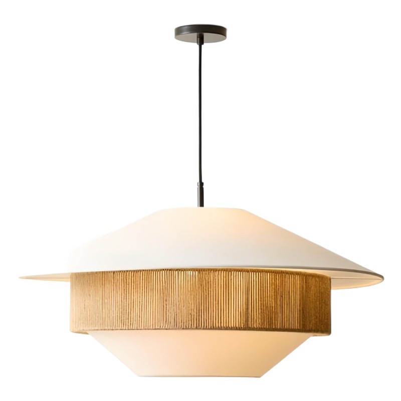 Lámpara del restaurante de estilo japonés de estilo chino nuevo hotel Zen retro sala de té tienda de olla caliente lámpara de tejido de cuerda de cáñamo